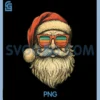 Santa Claus Face PNG, Christmas Retro Sunglasses Xmas PNG