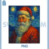 Santa Claus Starry Night PNG, Van Gogh Christmas Art PNG, Xmas Parody PNG