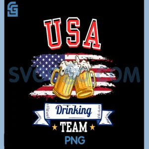 USA Drinking Team Funny Beer PNG, American Flag PNG, Garage Party PNG