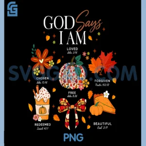 God Says I Am Fall Vibes PNG, Autumn Christian PNG