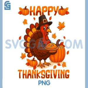 Happy Thanksgiving Funny PNG, Turkey Fall Pumpkin PNG