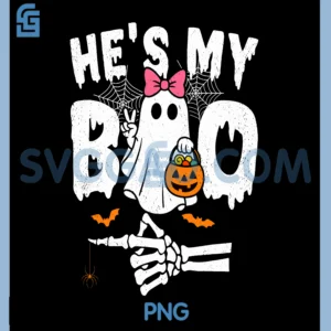 Hes My Boo PNG, Matching Couple Halloween PNG, Couples Shes My Boo PNG