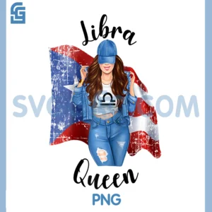 Libra Queen PNG, Puerto Rican Rico Queen PNG, Flag Zodiac Astrology PNG