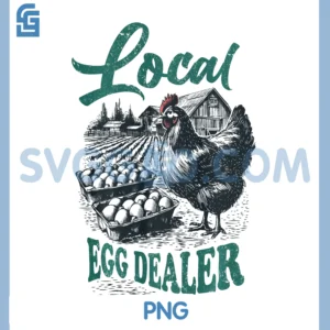 Local Egg Dealer Retro PNG, Chicken Funny Farmer Easter PNG