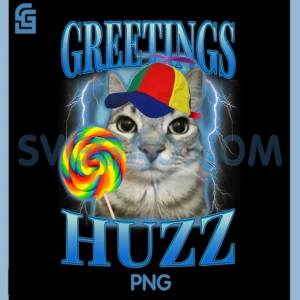Lollipop Cat Meme PNG, Greetings Huzz Funny Silly Cats Humor PNG