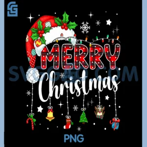 Merry Christmas Red PNG, Santa Hat Reindeer Xmas PNG