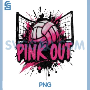Pink Out Volleyball Player PNG, Breast Cancer Awareness PNG