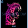 Pink Leopard Tiger Face PNG, Animal Wildlife PNG