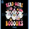 Read More Books PNG, Ghosts Reading Book Funny PNG, Teacher Halloween PNG