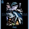 Retro Ocean Wildlife Shark PNG, Fish & Octopus Vibes PNG
