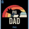 Retro Pig Dad PNG, Rainbow Silhouette Design PNG