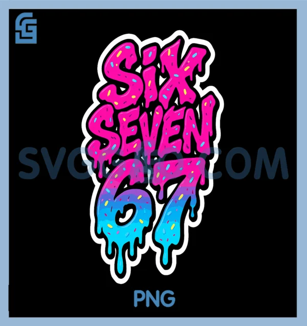Six Seven 67 Baseball Ice PNG, Cream Drip Mason Meme PNG – SVGGAO