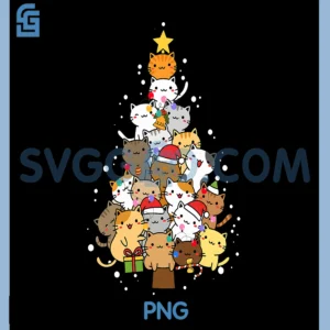 Tree Cat Lovers Funny PNG, Cat Christmas Tree PNG