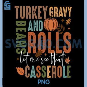 Turkey Gravy Beans & Rolls PNG, Casserole Thanksgiving Leaves PNG