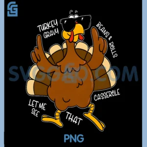 Turkey Gravy Beans and Rolls PNG, Casserole Funny Thanksgiving PNG