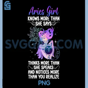 Womens Aries Girl PNG, Aries Zodiac Sign PNG, Aries Birthday PNG