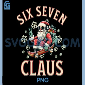 67 Christmas Funny PNG, Six Seven Meme PNG, Brainrot Santa Claus PNG