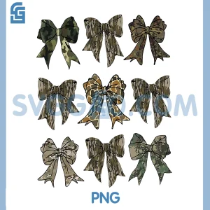 Camouflage Old Camo PNG, Bow Camo Coquette PNG, Bow Hunting PNG