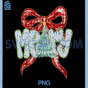 Coquette Bow Floral PNG, Merry Christmas Tree Cute PNG, Xmas Holiday PNG