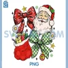 Coquette Bow Santa PNG, Christmas Checkered Floral PNG, Santa Xmas PNG 1 Coquette Bow Santa PNG, Christmas Checkered Floral PNG, Santa Xmas PNG