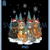 Cute Christmas Cats PNG, Funny Holiday Kitten PNG, Lights Sant PNG