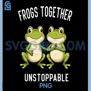 Cute Frogs Together PNG, Unstoppable Vintage Frog PNG, Pride Portland PNG
