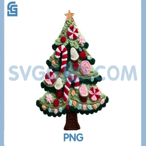 Cute Knitting Crochet PNG, Christmas Tree Quilter Sewing PNG