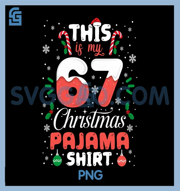 Funny 67 Christmas PNG, Six Seven Meme Brainrot PNG – SVGGAO