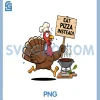 Thanksgiving Turkey PNG, Cartoon Eat Pizza PNG, Funny Design PNG