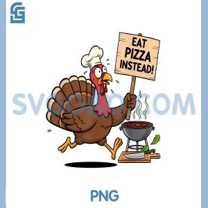 Thanksgiving Turkey PNG, Cartoon Eat Pizza PNG, Funny Design PNG