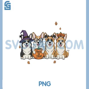 Trick Or Treat Corgi PNG, Halloween Dogs Funny Cute Art PNG