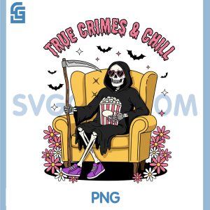 True Crimes And Chill PNG, Skeleton Watching Movies Funny PNG