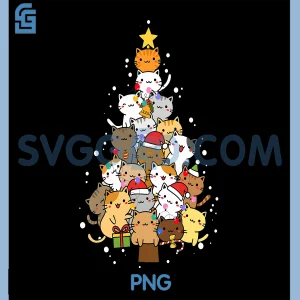Tree Cat Lovers Funny PNG, Cat Christmas Tree PNG