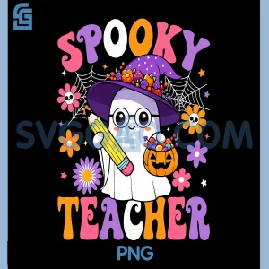 Trick Or Teach Spooky PNG, Teacher Ghost Funny PNG, Halloween Teacher PNG