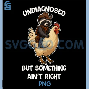 Undiagnosed But Something Aint Right PNG, Raccoon Riding Chicken PNG