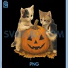 Vintage 90s Cat Retro PNG, Halloween Spooky PNG