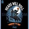 Vintage Headless Horseman PNG, Halloween Horror Pumpkin PNG