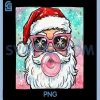 Vintage Retro Santa PNG, Christmas Bubble PNG, Gum Pink Sunglasses PNG