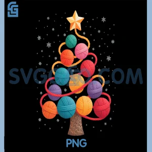 Yarn Christmas Tree PNG, Crochet Knitting Quilter Sewing PNG