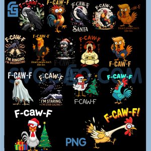 F-CAW-F Chicken Funny Bundle PNG, Rooster Humor Satire FCawF PNG Bundle
