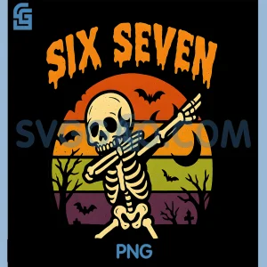 67 Halloween Meme 6 7 Skeleton Six Seven PNG, Numbers Funny PNG