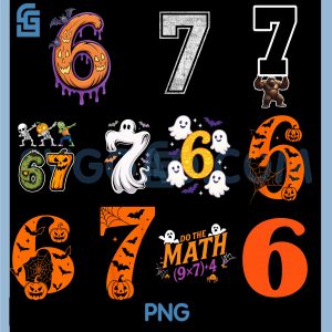Funny 7 Ghost Meme PNG Bundle, Halloween Matching Design Bundle PNG