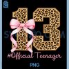 13th Birthday Pink PNG, Coquette Bow Leopard 13 Year Old PNG