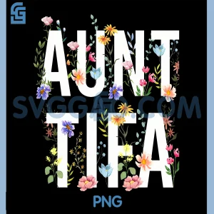Aunt Tifa Retro PNG, Wildflowers Floral Feminist PNG