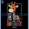 Autism Awareness Giraffe PNG, Its Ok To Be Different PNG 2 Autism Awareness Giraffe PNG, Its Ok To Be Different PNG