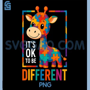 Autism Awareness Giraffe PNG, Its Ok To Be Different PNG