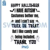 Autism Trick Or Treating Sign PNG, Awareness Halloween PNG