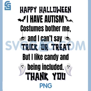 Autism Trick Or Treating Sign PNG, Awareness Halloween PNG