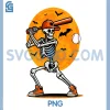 Baseball Skeleton Spooky PNG, Halloween Baseball Player PNG