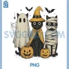 Black Cat Witch Ghost PNG, Scary Halloween Pumpkin PNG